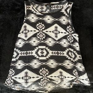 Black & white Aztec tank top (Size S)